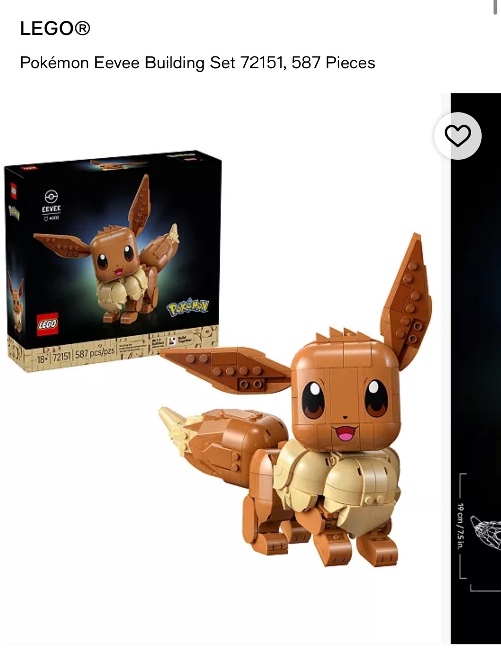 Lego Pokémon Eevee figurine set